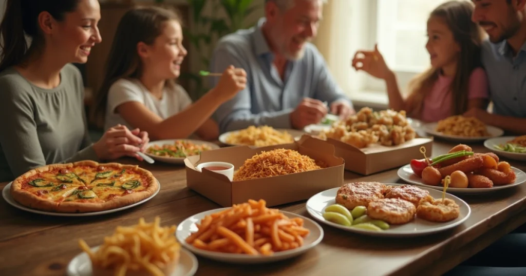 "Take out food suggestions for a quick and easy family meal."